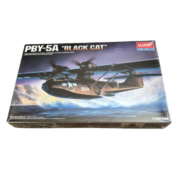 ACADEMY HOBBY MODEL KIT PBY-5A BLACK CAT B64 CATALINA 1:72 SCALE MODEL SEALED - Picture 1 of 5